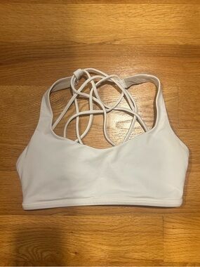 lululemon athletica White Strappy-Back Light Support Sports Bra